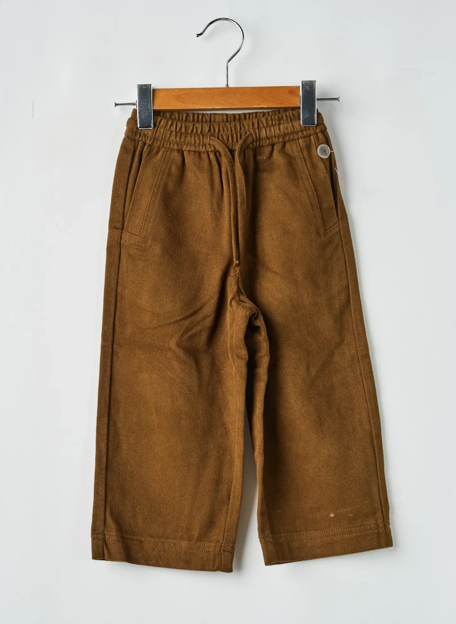 Pantalon Large Levv Label Marron Taille Élastique