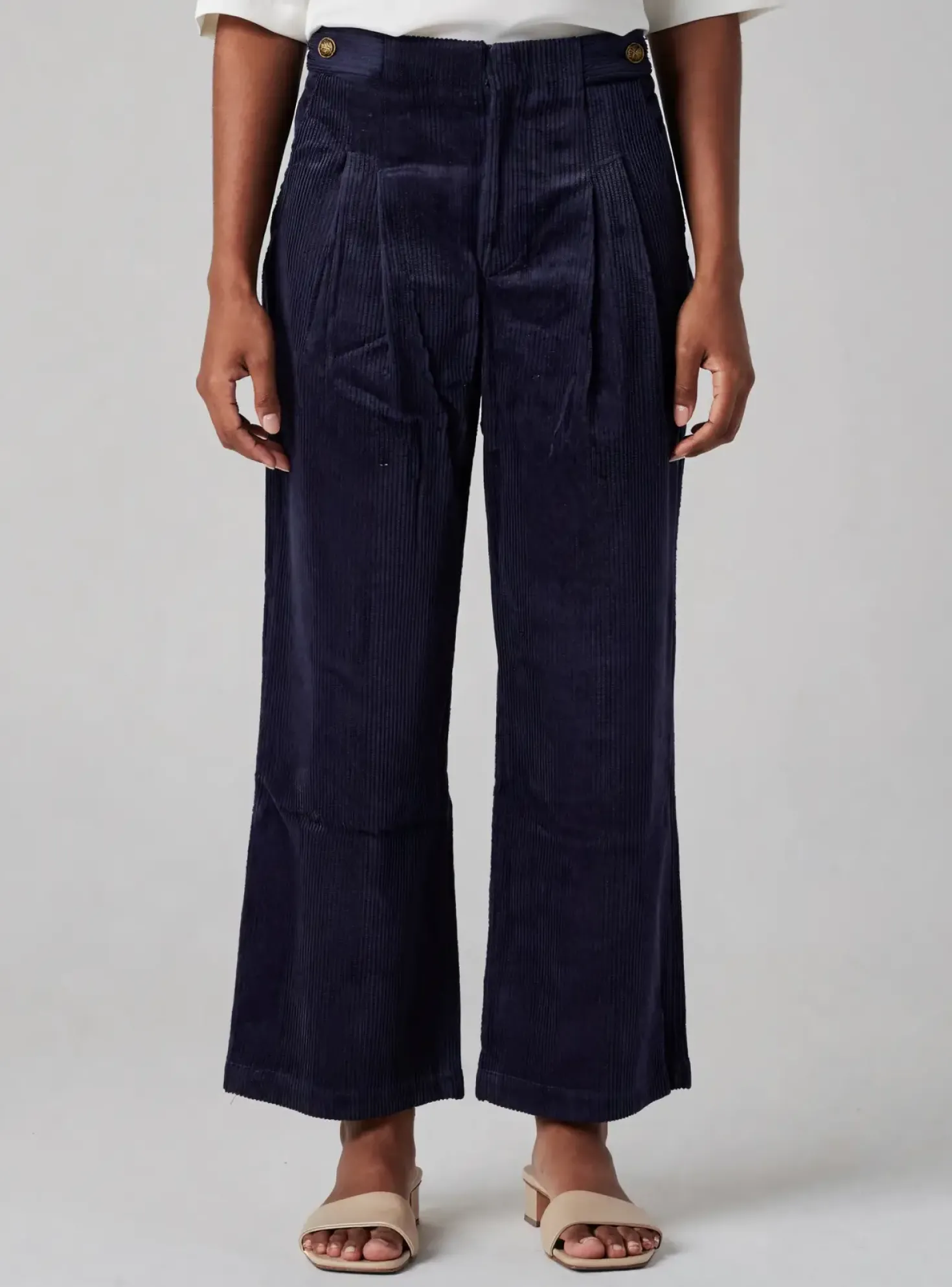 Pantalon Large See U Soon Bleu Taille Normale
