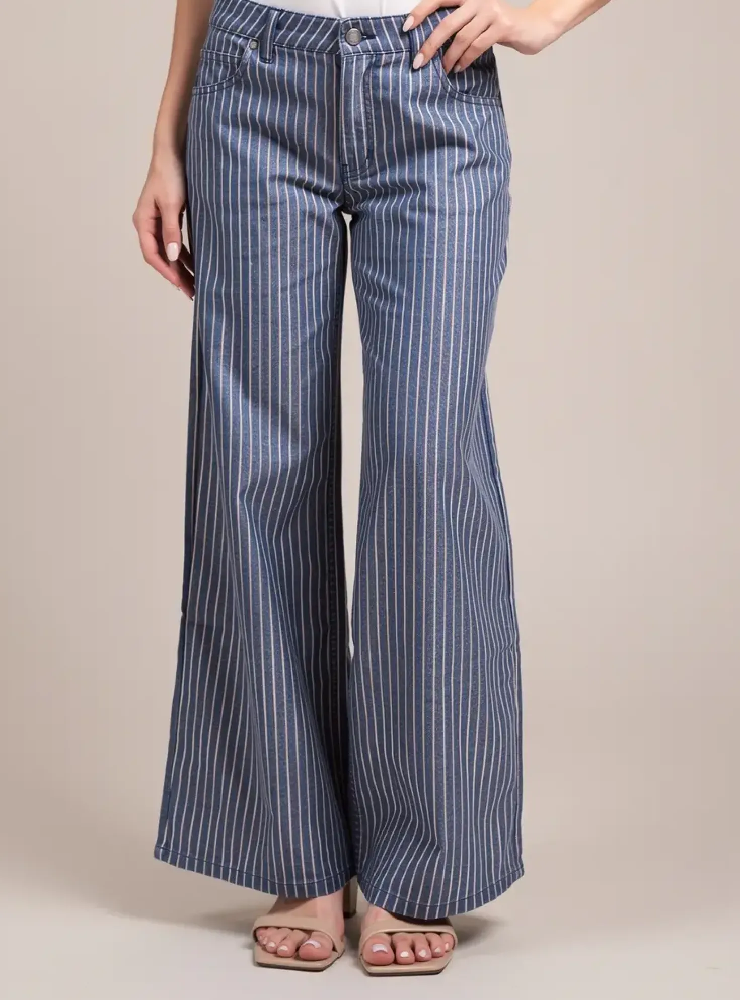 Pantalon Large Thinking Mu Bleu Taille Normale