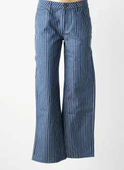 Pantalon Large Thinking Mu Bleu Taille Normale