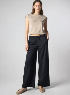 Pantalon Large Tinsels Noir Taille Normale