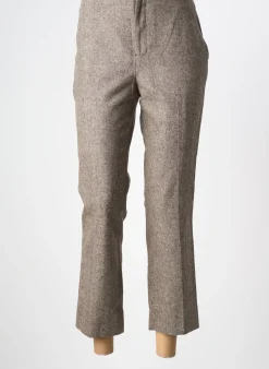 Pantalon 7/8 Le Mont St Michel Marron Taille Haute