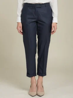 Pantalon 7/8 Maison Lab Bleu Taille Haute