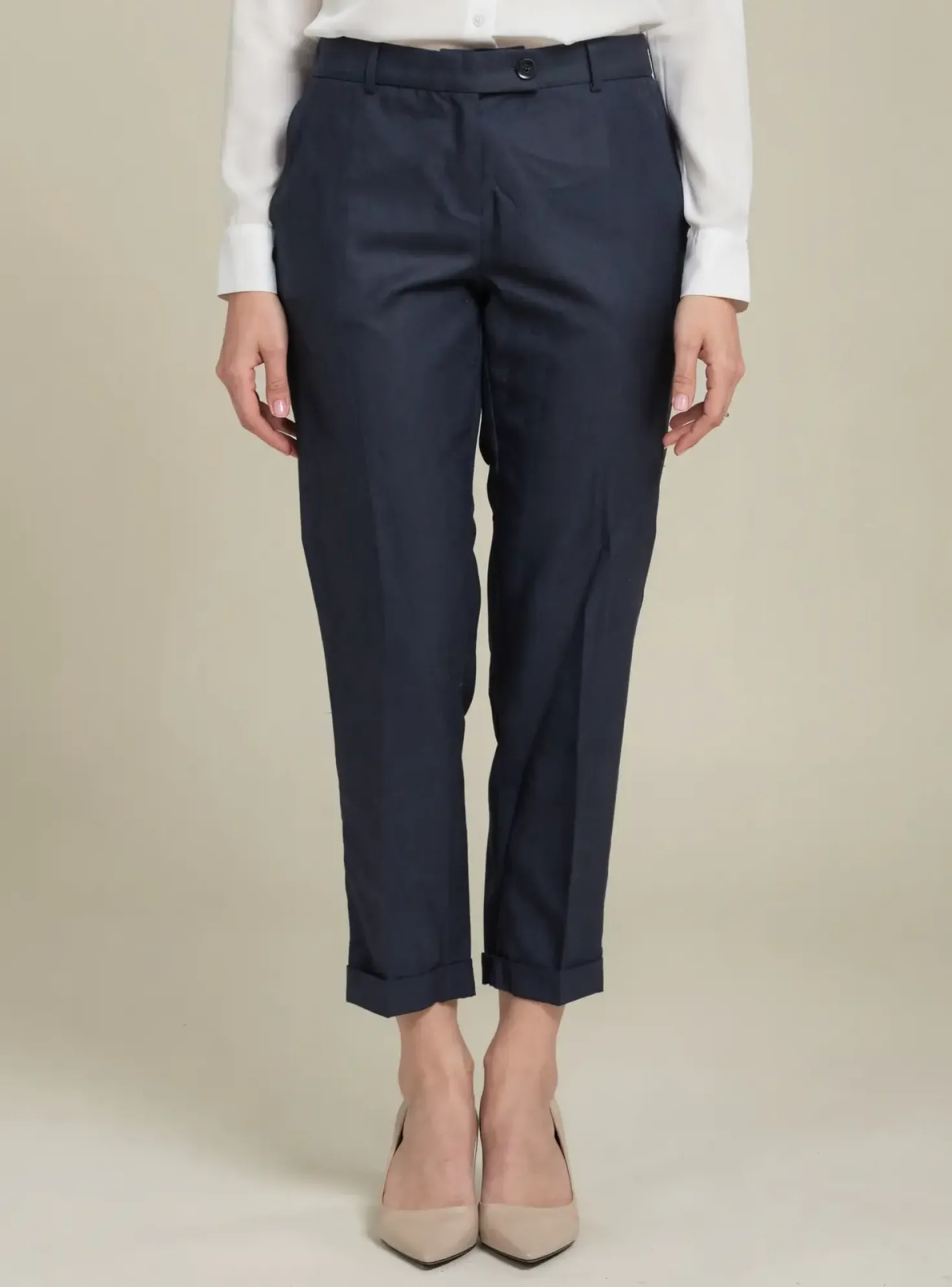Pantalon 7/8 Maison Lab Bleu Taille Haute