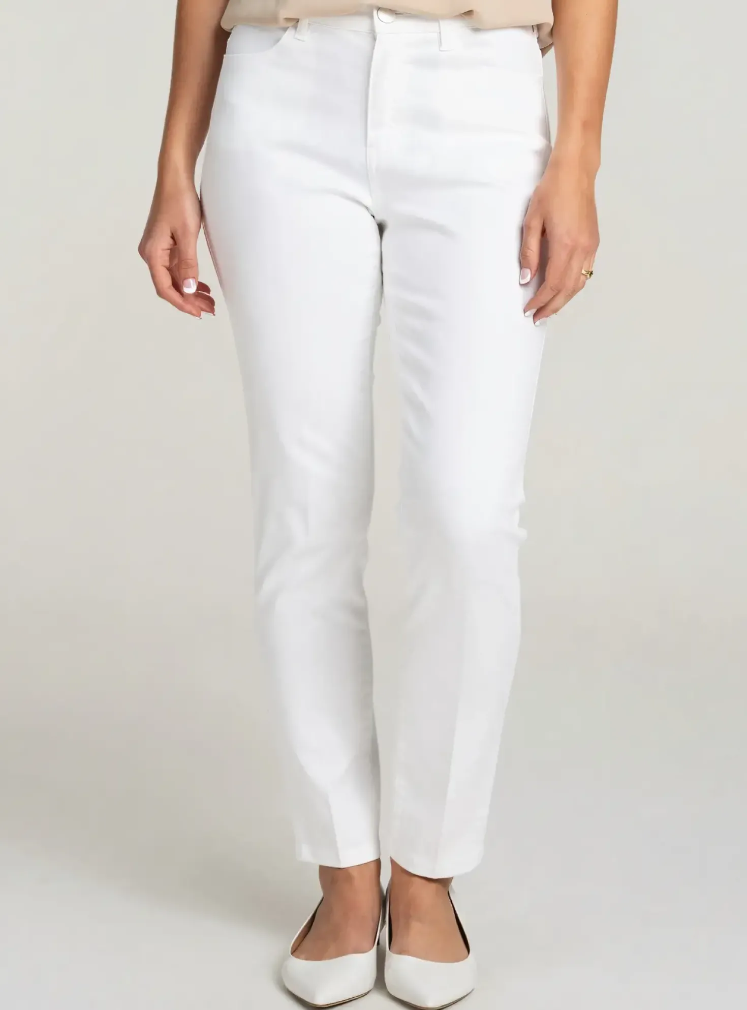 Pantalon Slim Couturist Blanc Taille Normale