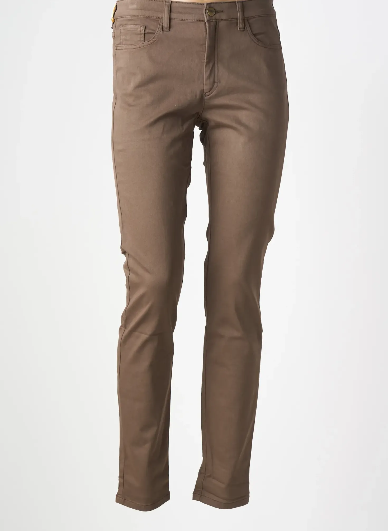 Pantalon Slim Couturist Marron Taille Normale
