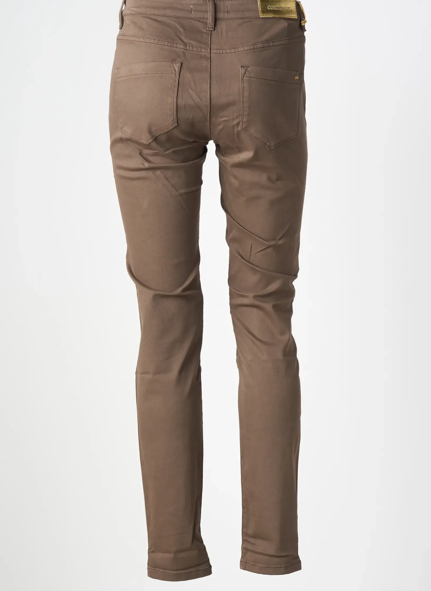 Pantalon Slim Couturist Marron Taille Normale