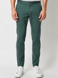 Pantalon Slim Frilivin Vert Taille Normale