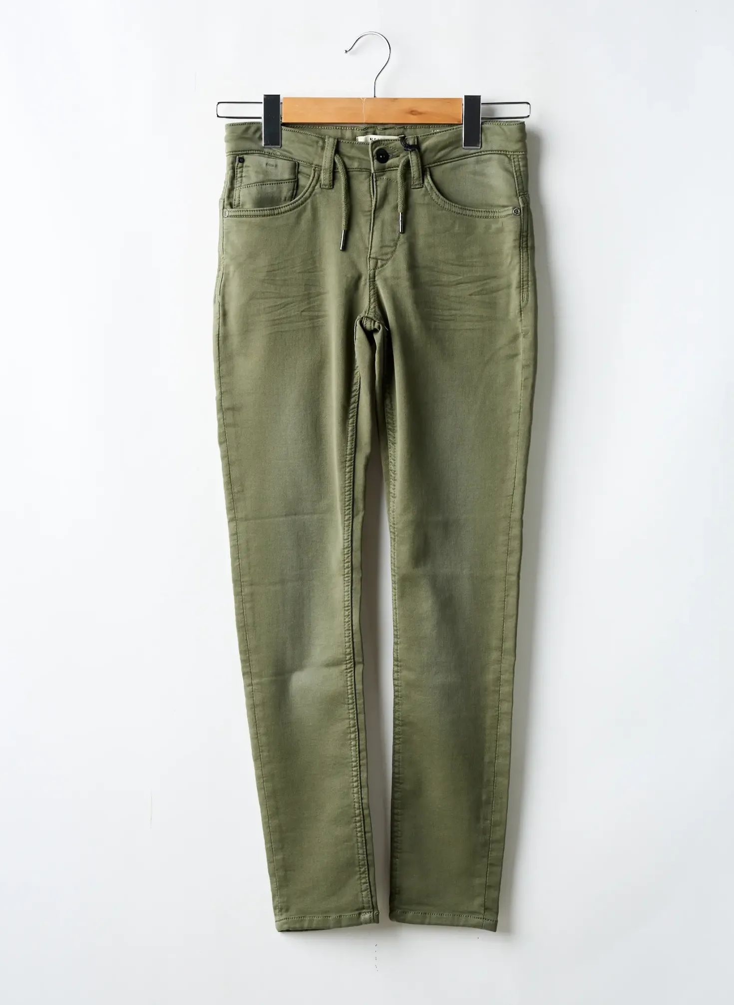 Pantalon Slim Garcia Vert Taille Ajustable