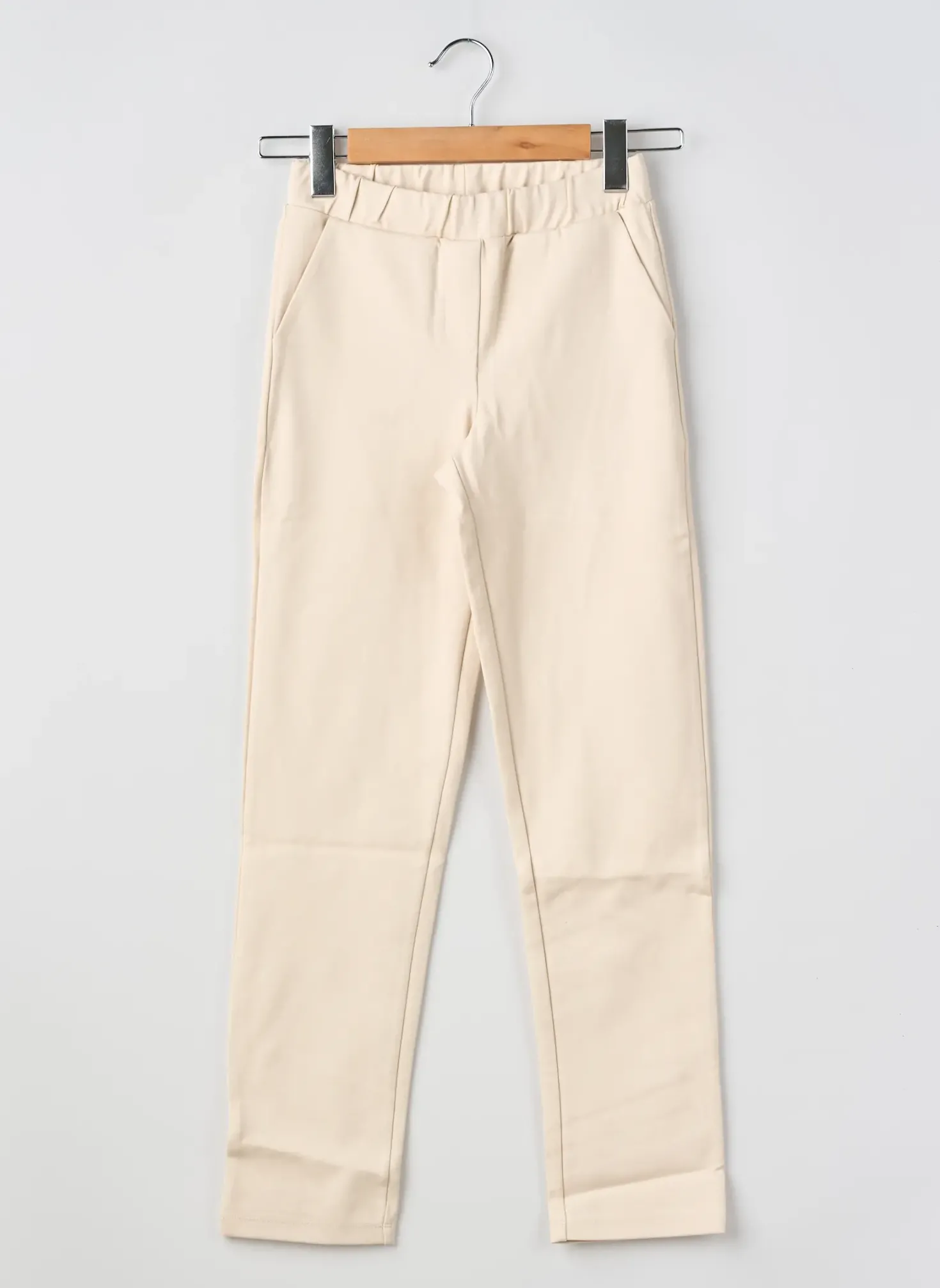 Pantalon Slim Geisha Beige Taille Élastique