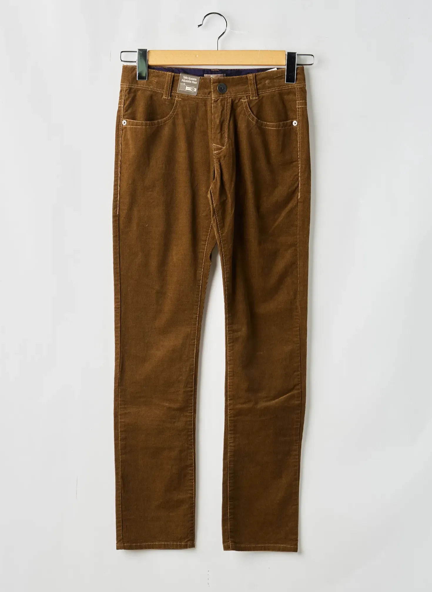Pantalon Slim Jean Bourget Marron Taille Ajustable