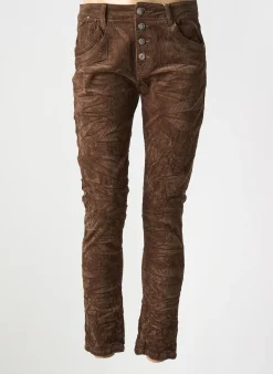 Pantalon Slim Karostar Marron Taille Normale