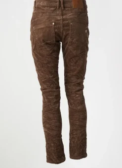 Pantalon Slim Karostar Marron Taille Normale