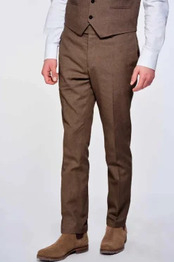 Pantalon Slim L'impeccable Marcel Marron Taille Normale