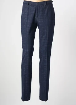 Pantalon Slim Luigi Morini Bleu Taille Haute