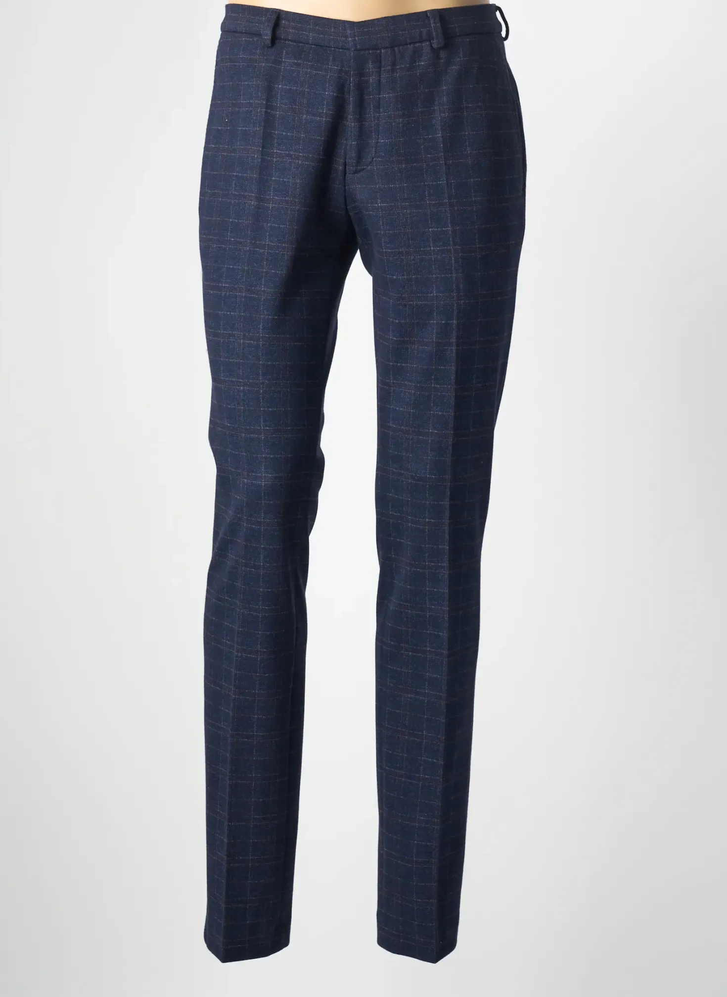 Pantalon Slim Luigi Morini Bleu Taille Haute