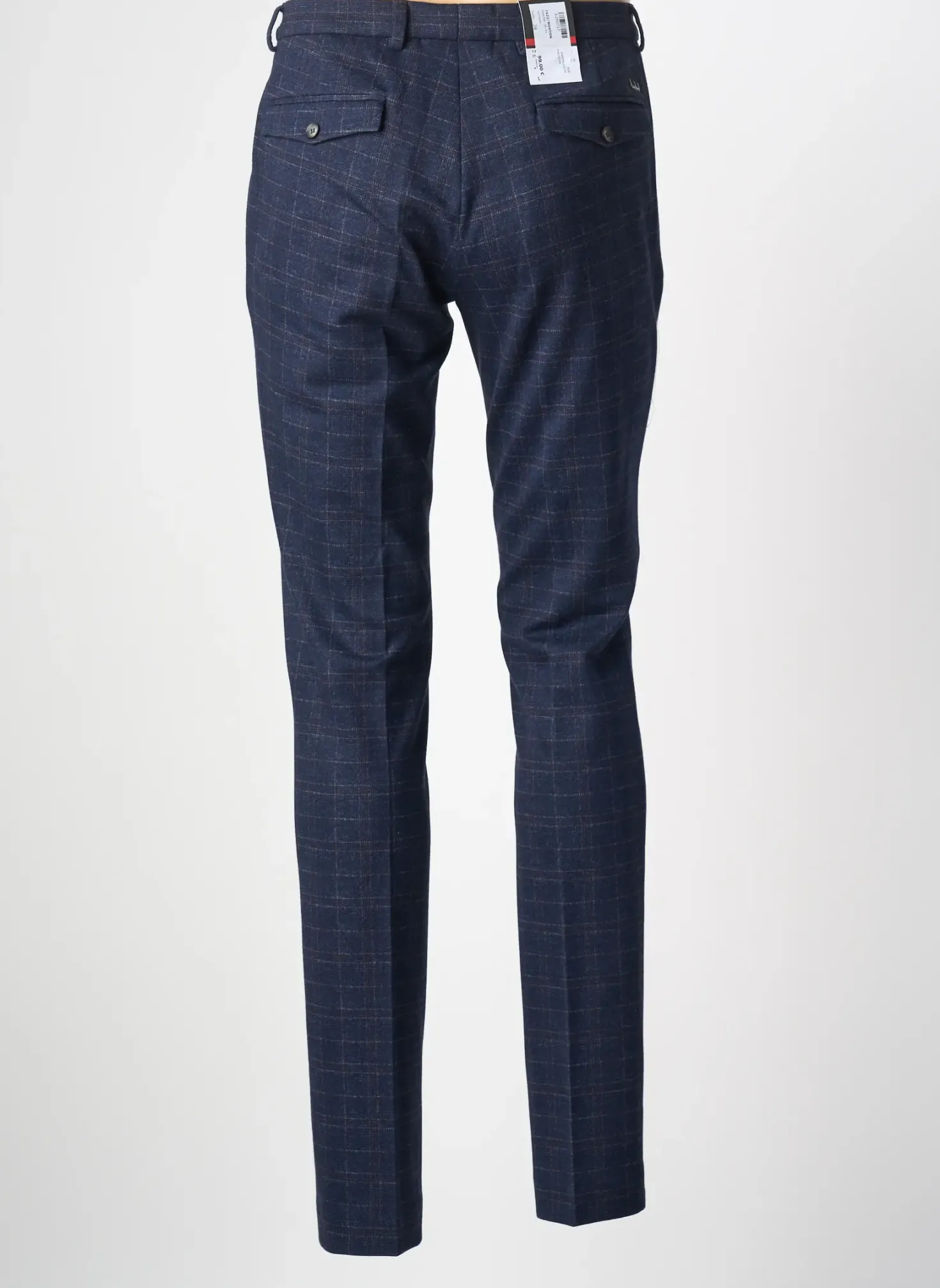 Pantalon Slim Luigi Morini Bleu Taille Haute