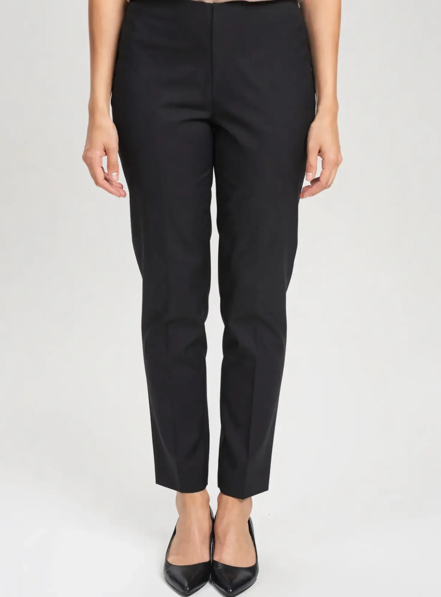 Pantalon Slim Pier Antonio Gaspari Noir Taille Haute