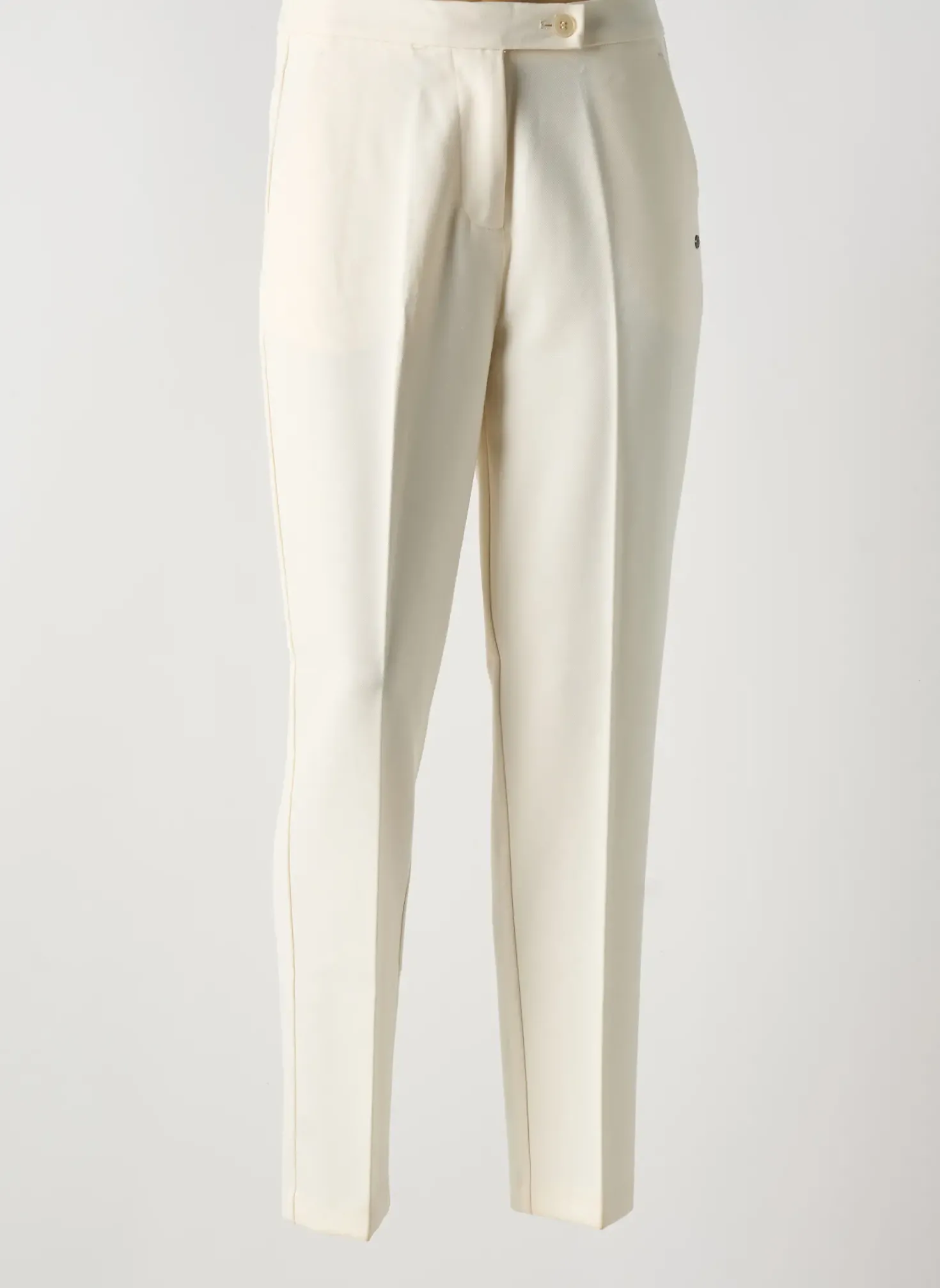 Pantalon Slim Surkana Beige Taille Haute