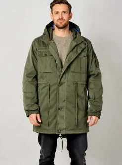 Parka Pioneer Vert A Capuche