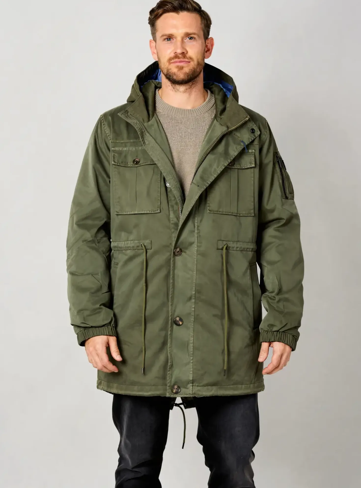 Parka Pioneer Vert A Capuche