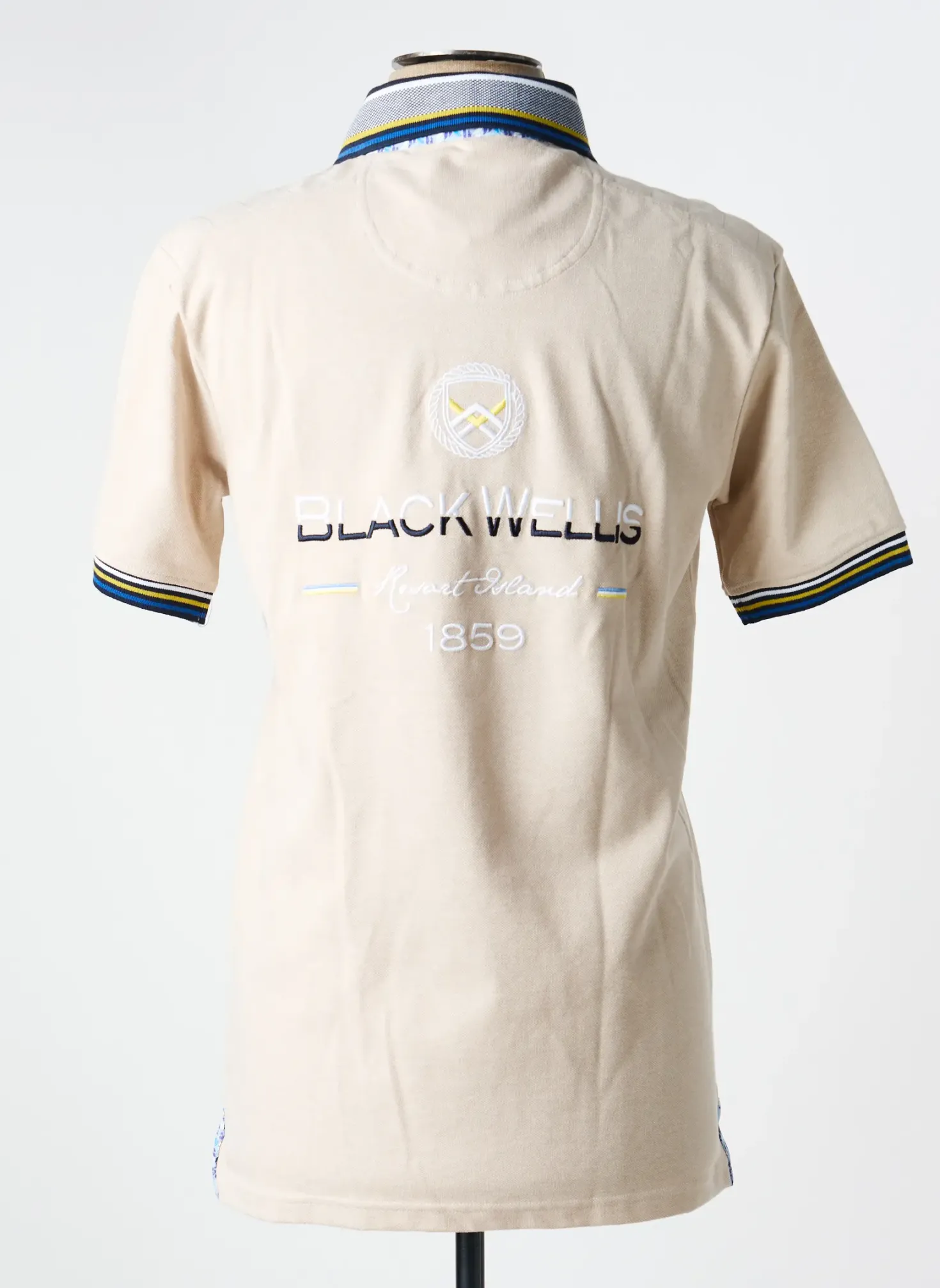 Polo Black Wellis Beige Manches Courtes