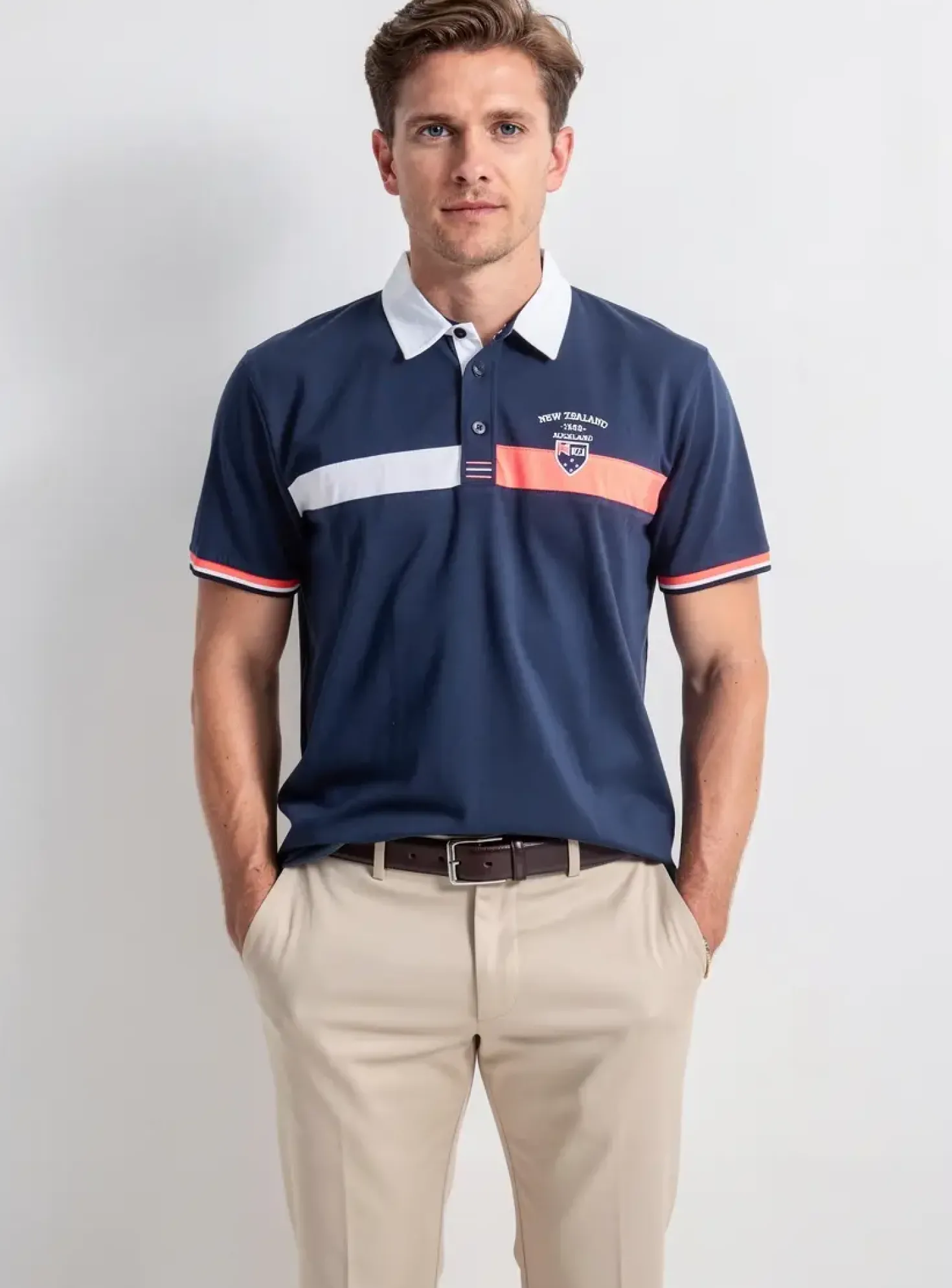 Polo Camberabero Bleu Manches Courtes