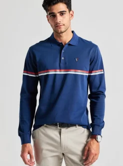 Polo Camberabero Bleu Manches Longues