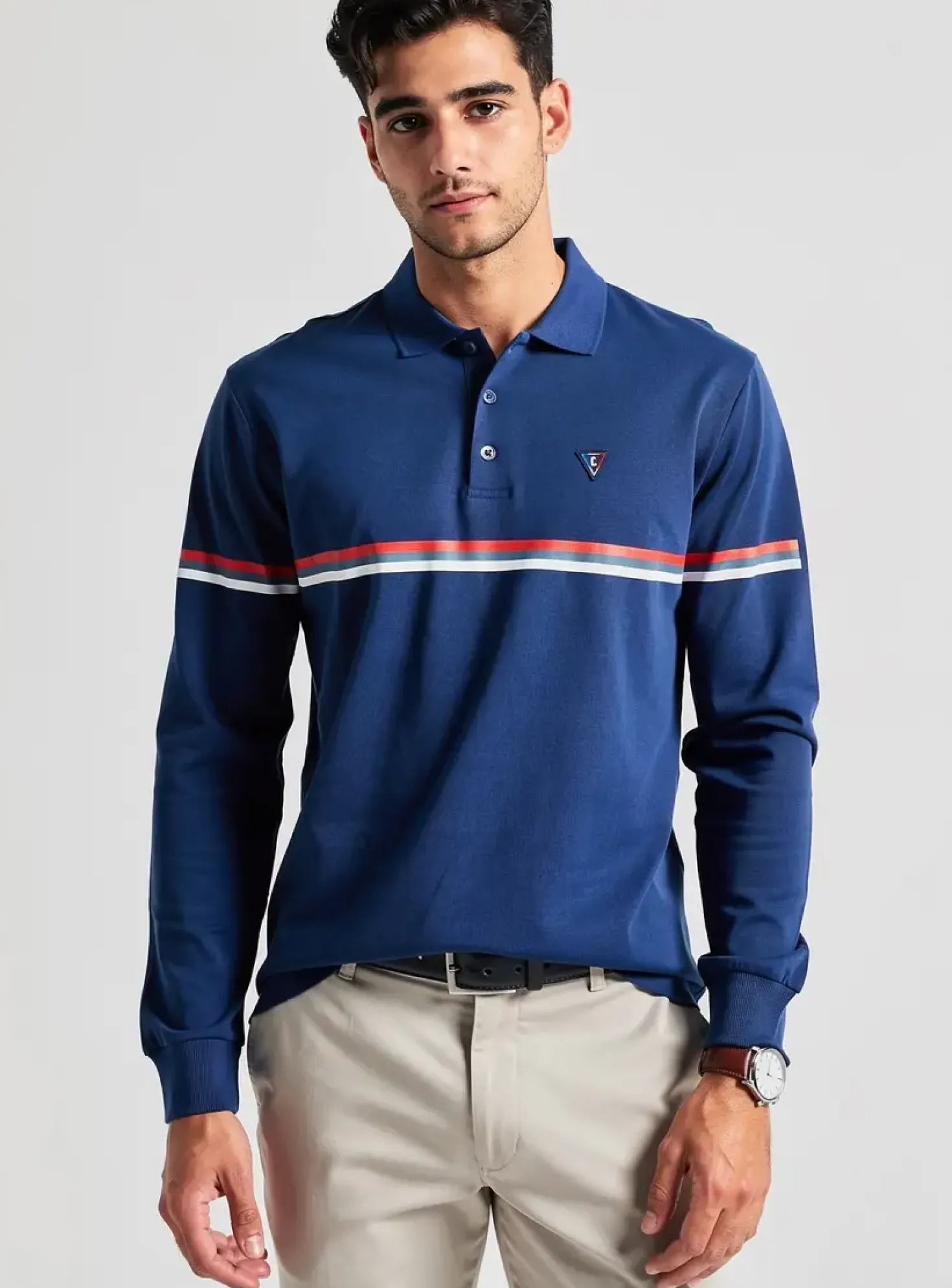 Polo Camberabero Bleu Manches Longues