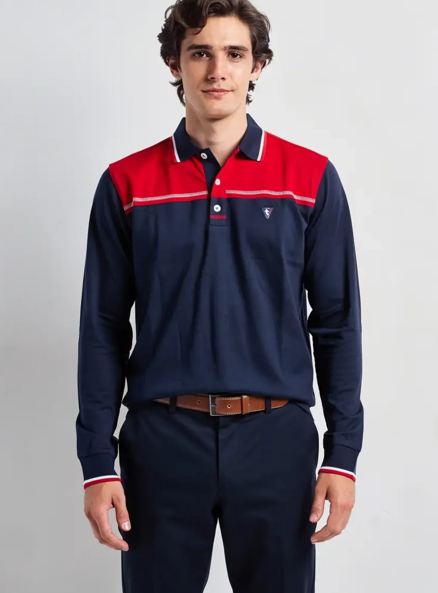 Polo Camberabero Bleu Manches Longues