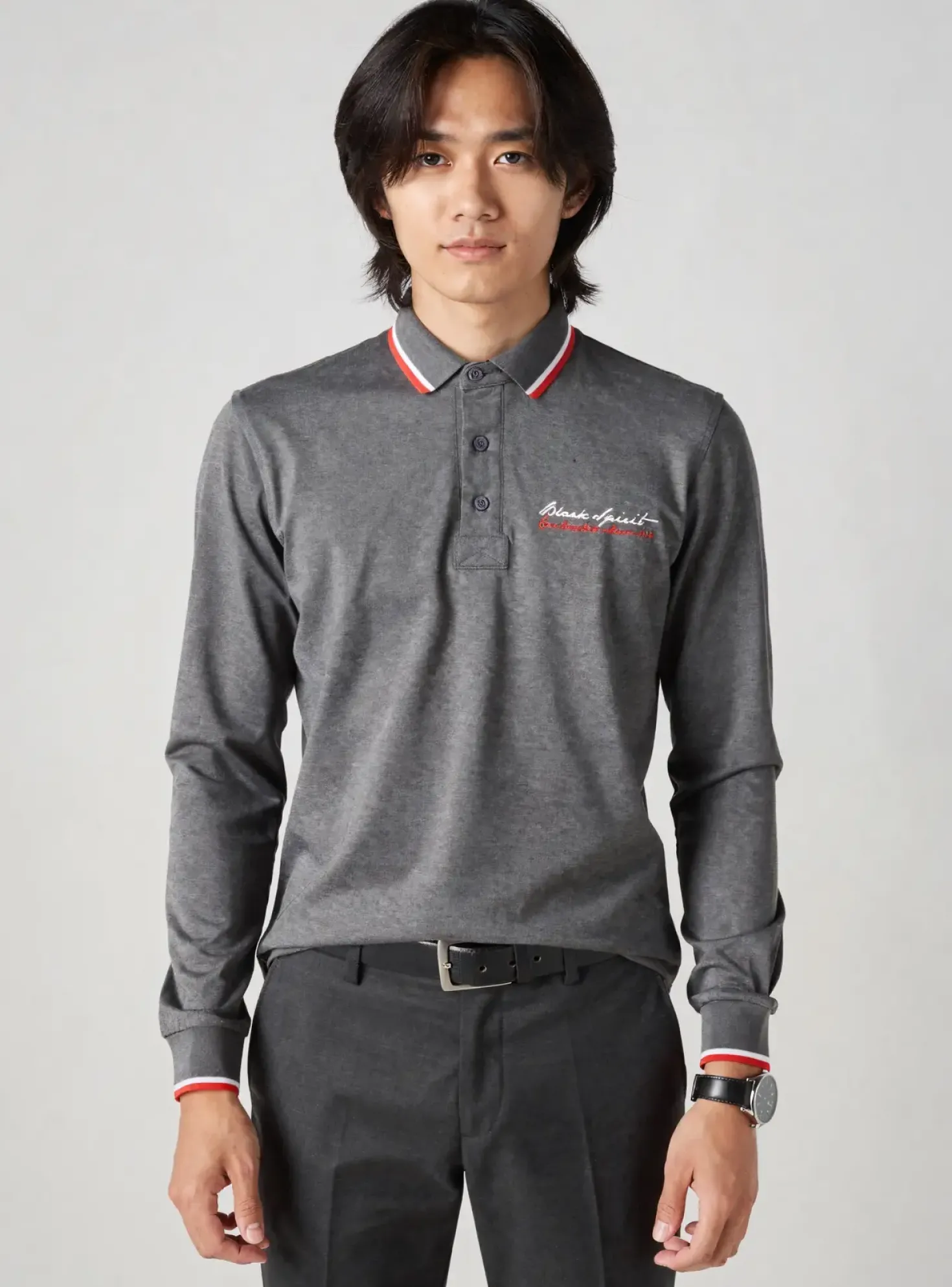 Polo Camberabero Gris Manches Longues