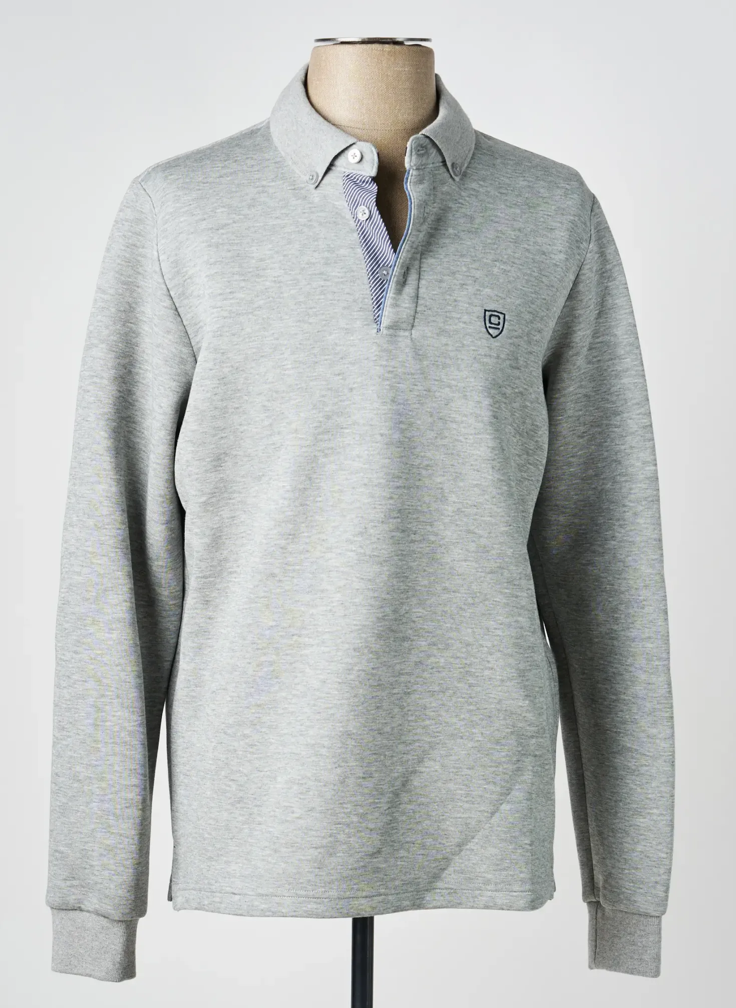 Polo Cambridge Gris Manches Longues
