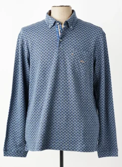 Polo Dario Beltran Bleu Manches Longues