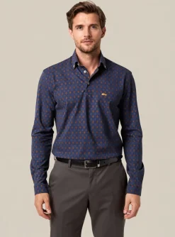 Polo Dario Beltran Bleu Manches Longues