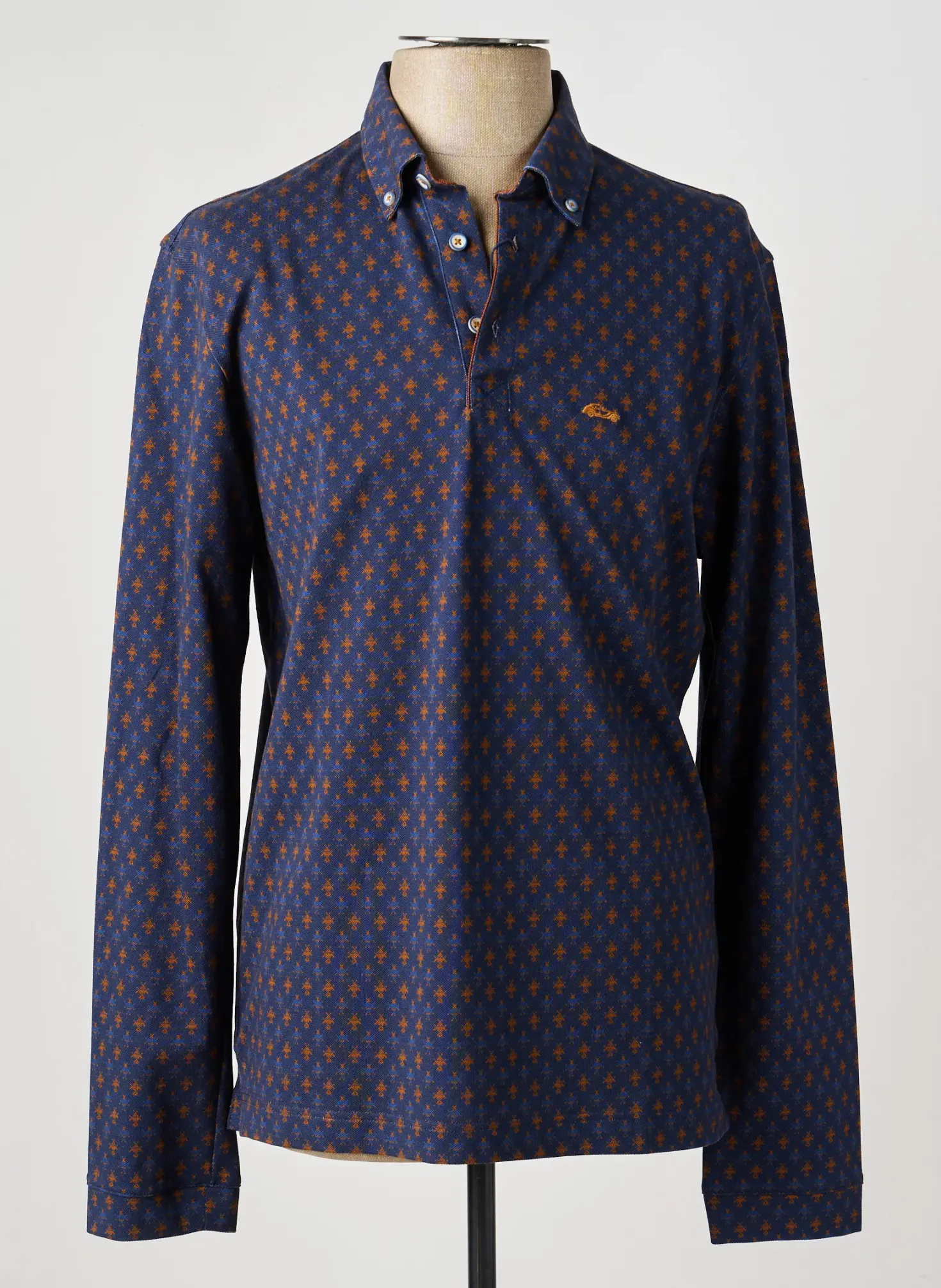 Polo Dario Beltran Bleu Manches Longues