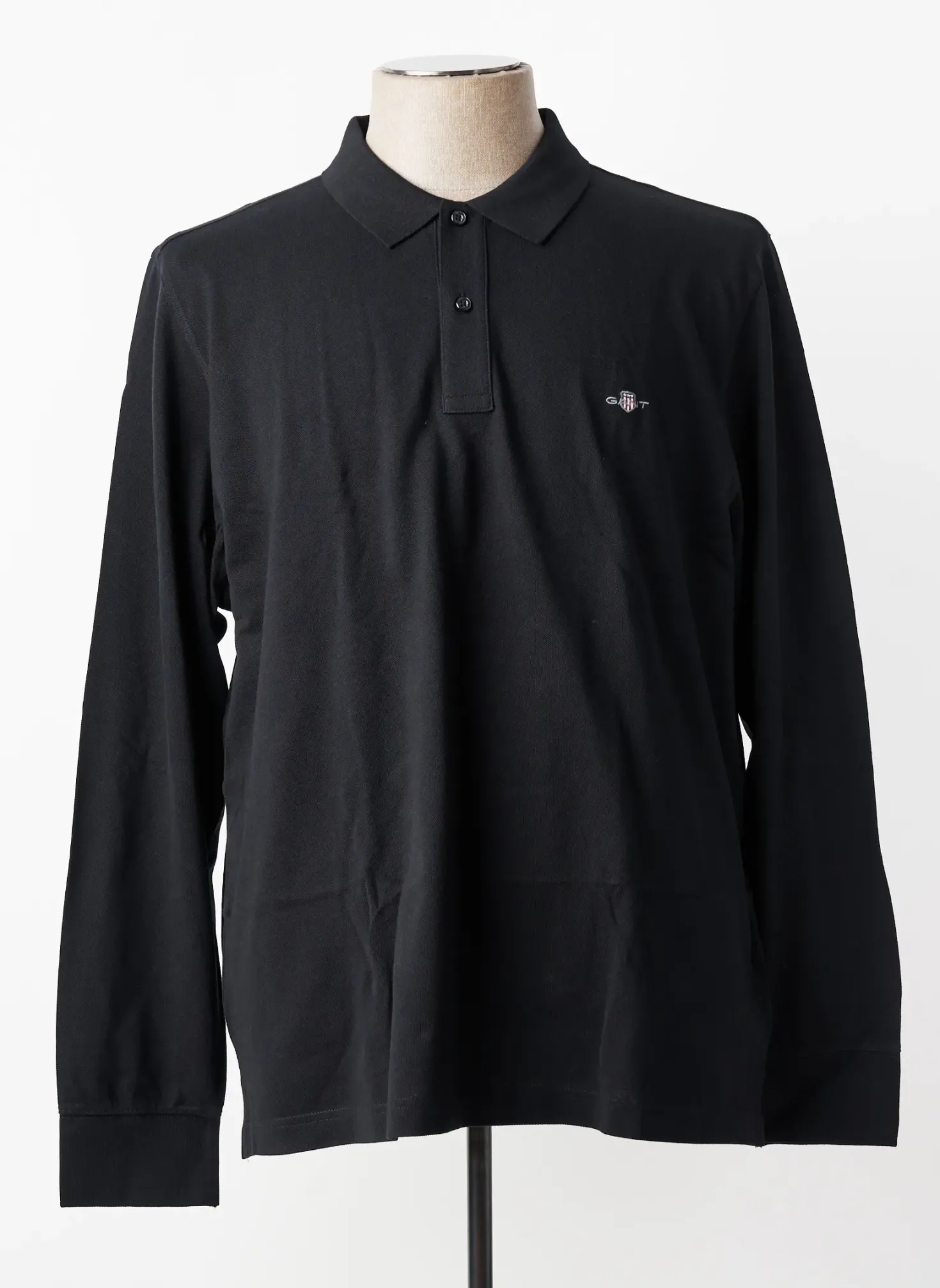 Polo Gant Noir Manches Longues