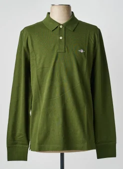 Polo Gant Vert Manches Longues