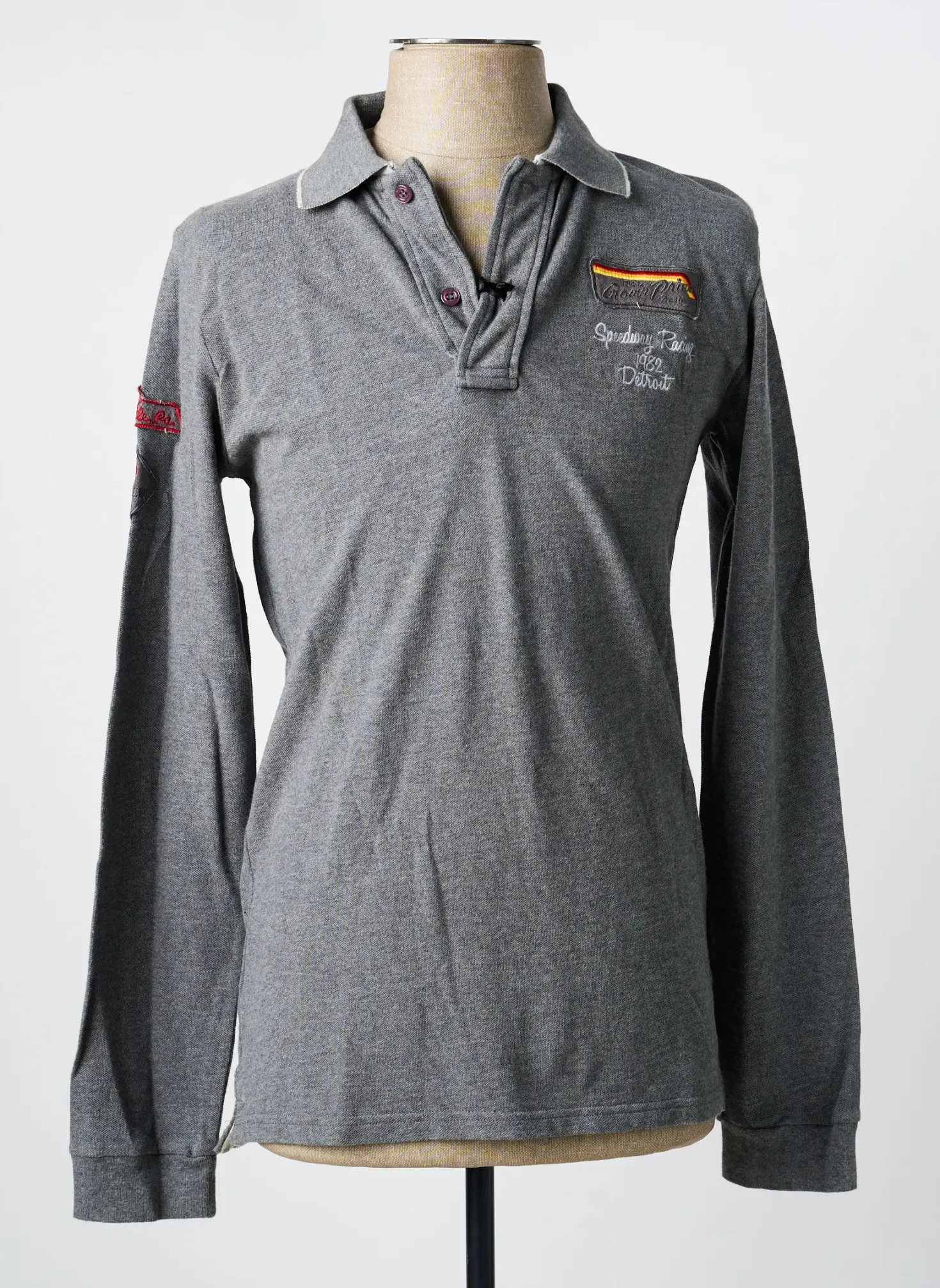 Polo Japan Rags Gris Manches Longues