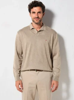 Polo Jupiter Marron Manches Longues