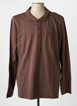 Polo Lee Cooper Marron Manches Longues