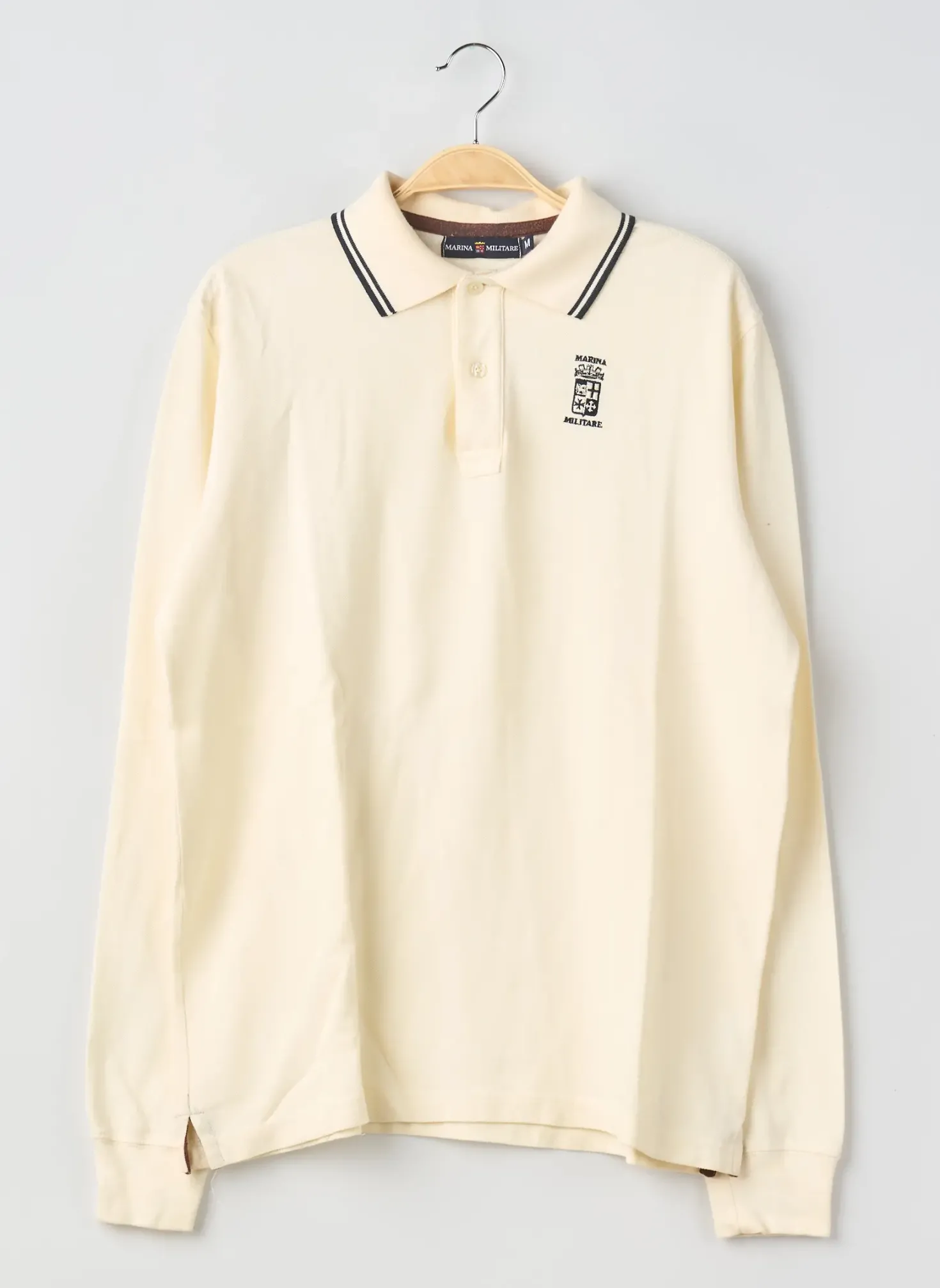 Polo Marina Militaire Beige Manches Longues