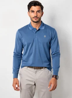 Polo Mat De Misaine Bleu Manches Longues