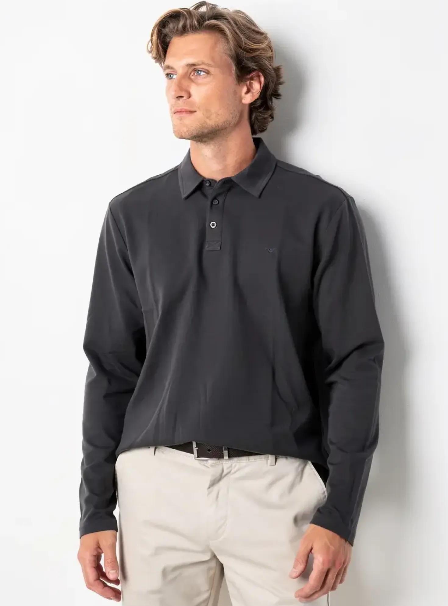 Polo Mustang Noir Manches Longues