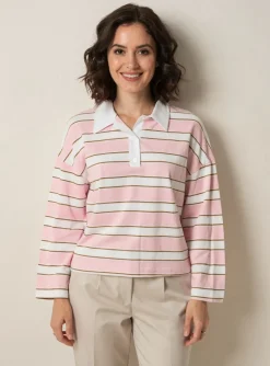 Polo Ninette Rose Manches Longues