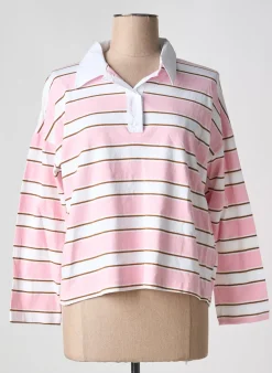 Polo Ninette Rose Manches Longues