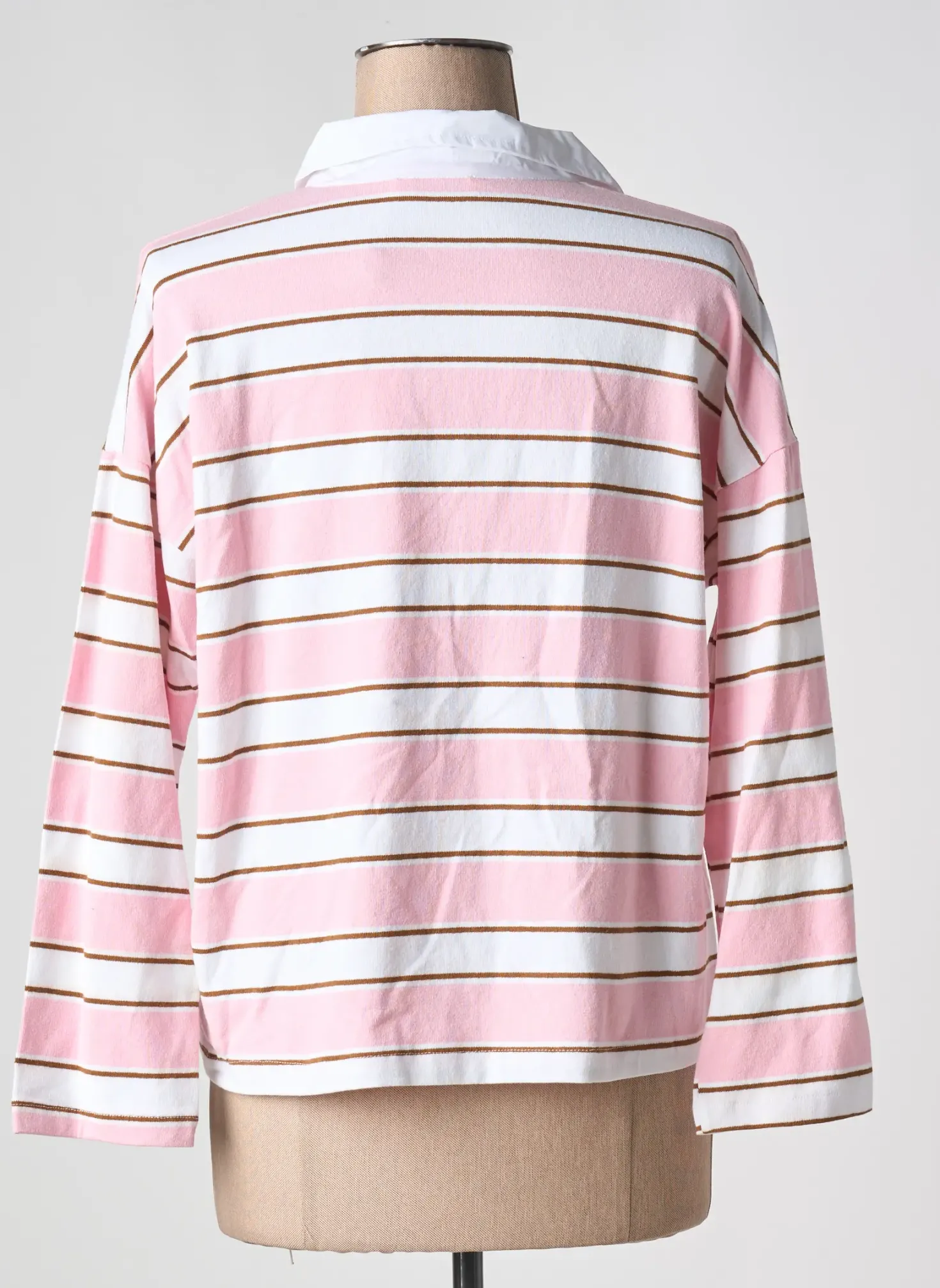 Polo Ninette Rose Manches Longues