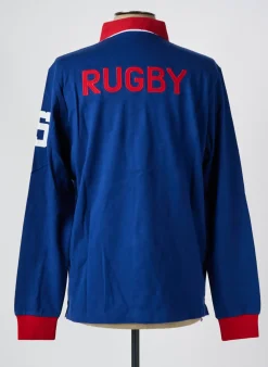Polo Serge Blanco Bleu Manches Longues