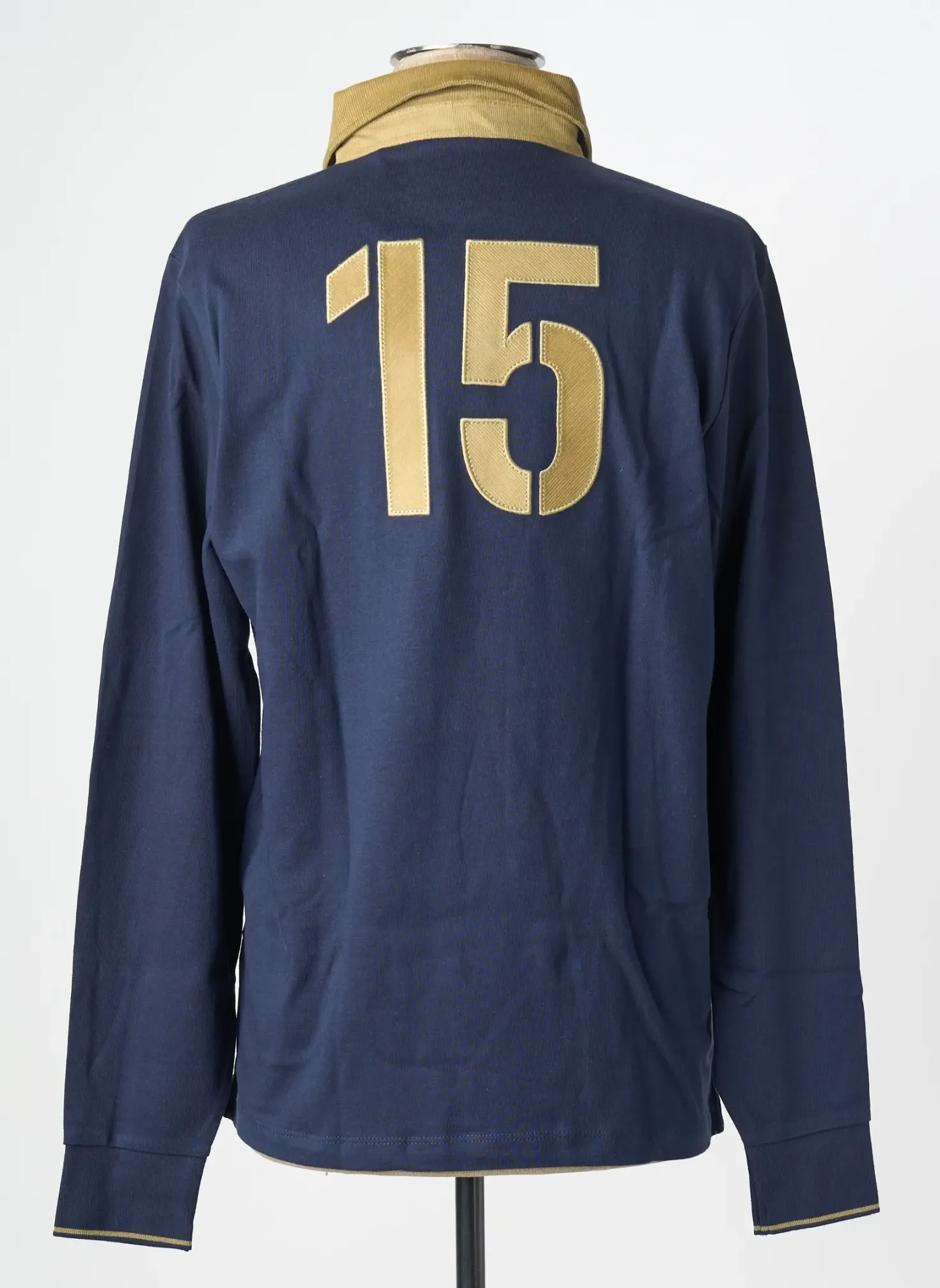 Polo Serge Blanco Bleu Manches Longues