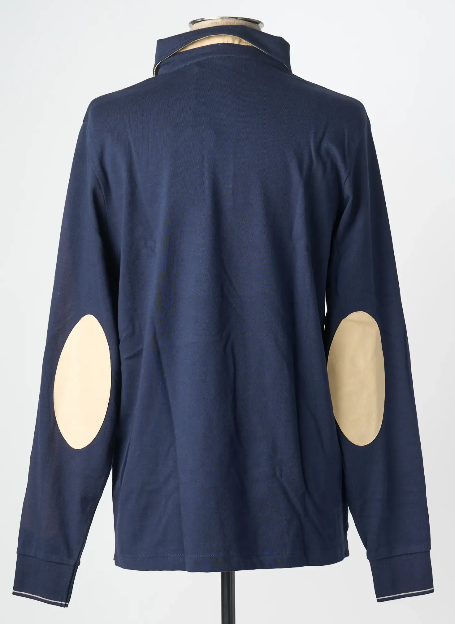 Polo Serge Blanco Bleu Manches Longues