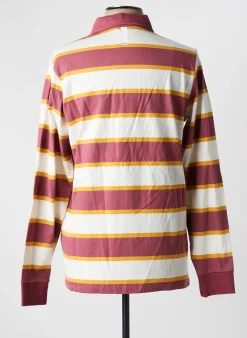 Polo Serge Blanco Rouge Manches Longues